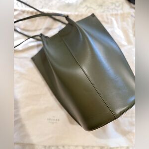 Sezane Olive Green Tote Bag